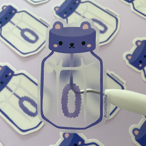 Bear Bubbles Transparent Sticker