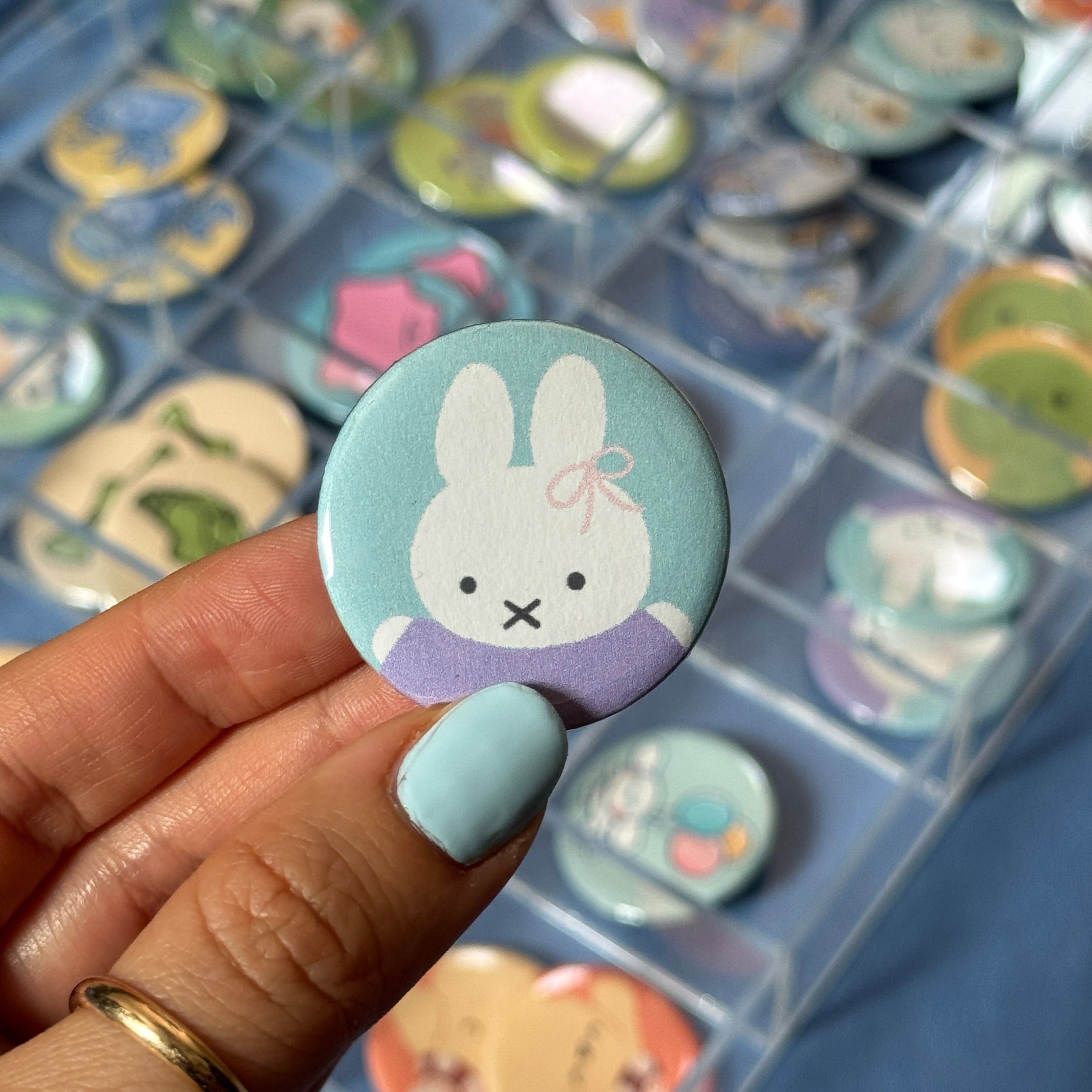 Coquette Bunny Button