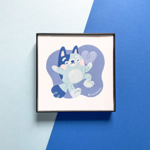 Blue Doggy Mini Print