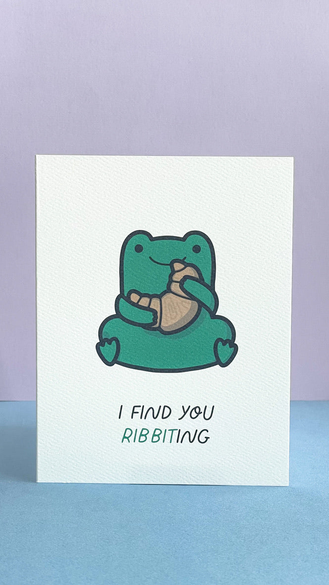 Frog - I Find You RIBBITing Card