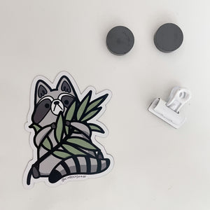 Raccoon with Leaves Magnet