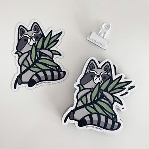 Raccoon with Leaves Magnet