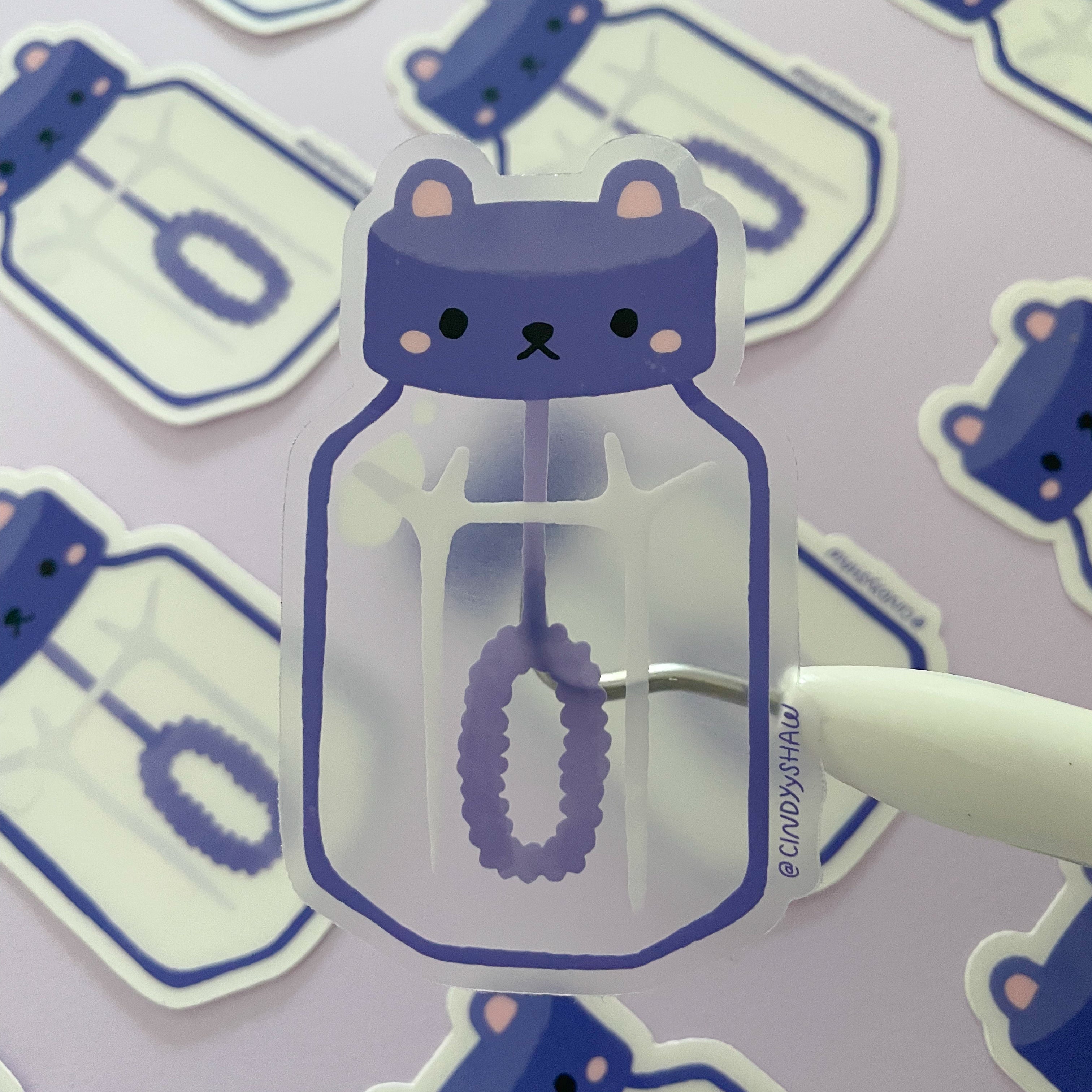 Bear Bubbles Transparent Sticker