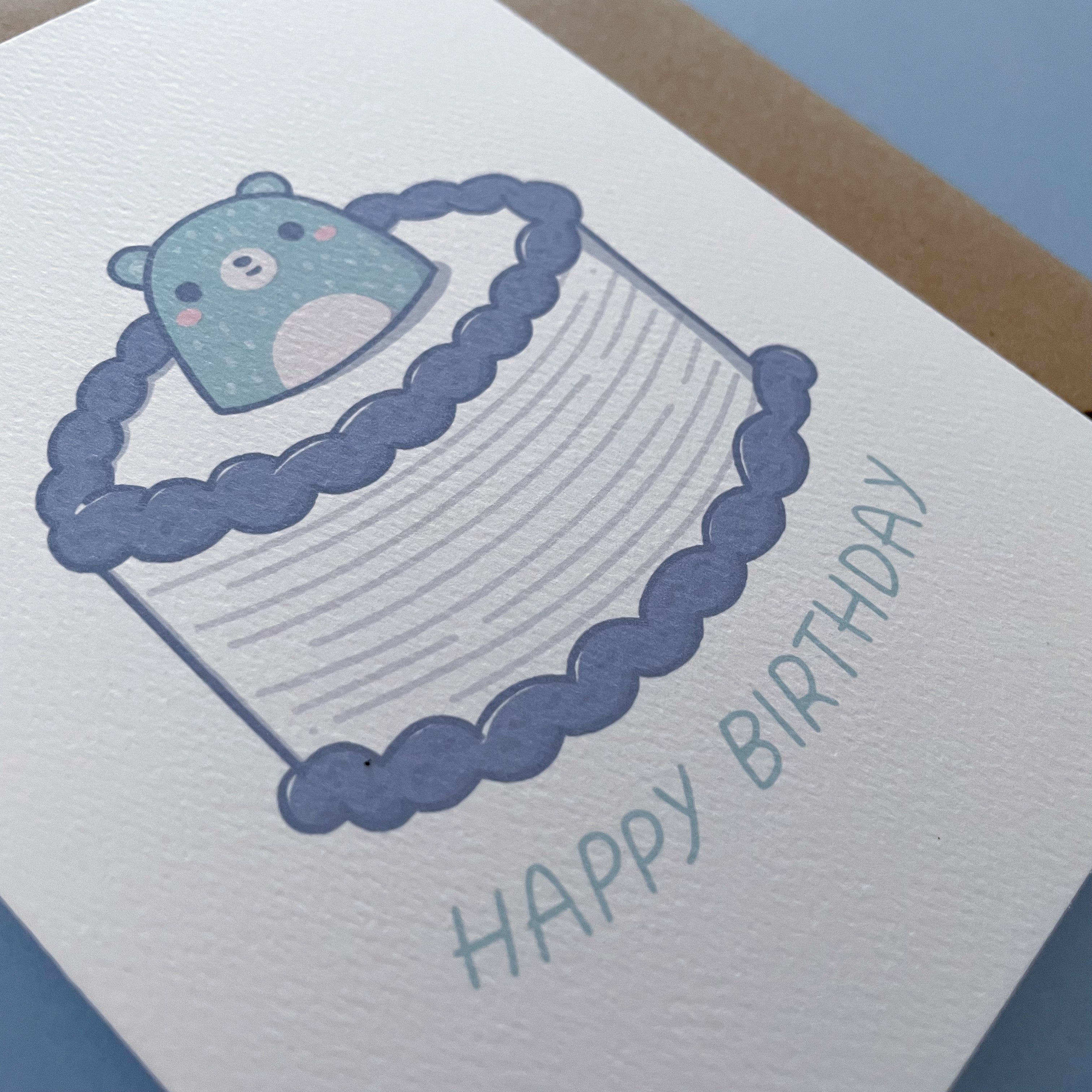 Bear Birthday Cake Card