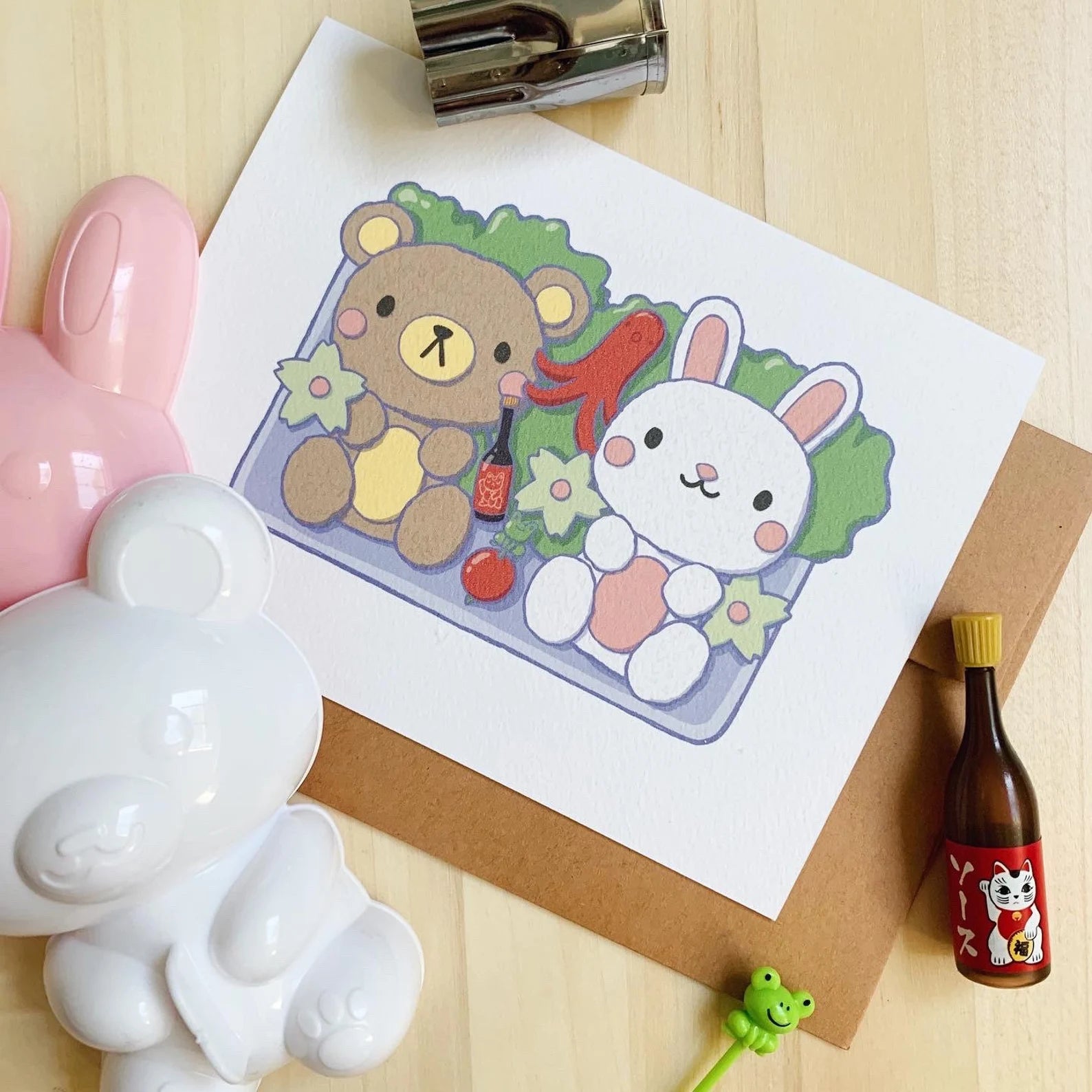 Bear & Bunny Bento Card