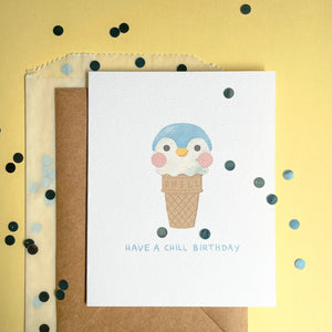 Chill Penguin Birthday Card